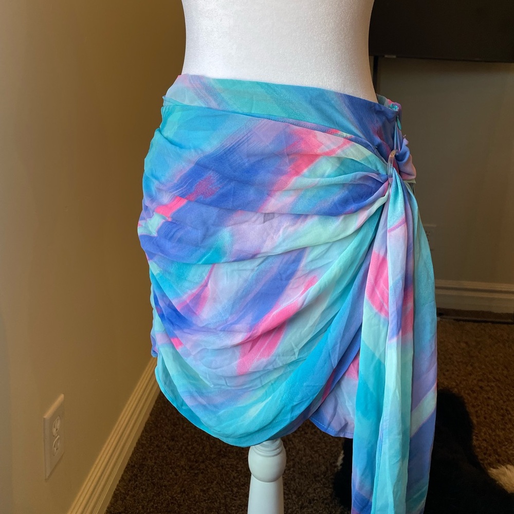 Chiffon pencil mini skirt